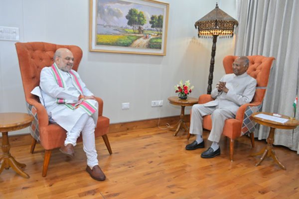 रामनाथ कोविंद से मिले केंद्रीय गृह मंत्री अमित शाह, विभिन्न बिंदुओं पर चर्चा